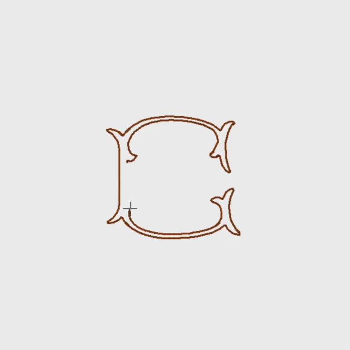 Fishtail Embroidery Font: 52 Letters (2 Letter Styles), 9 Formats + .bx