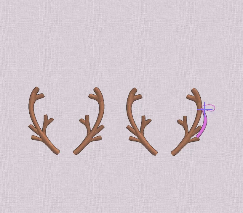 Reindeer Antlers Embroidery Design: Christmas Monogram Topper