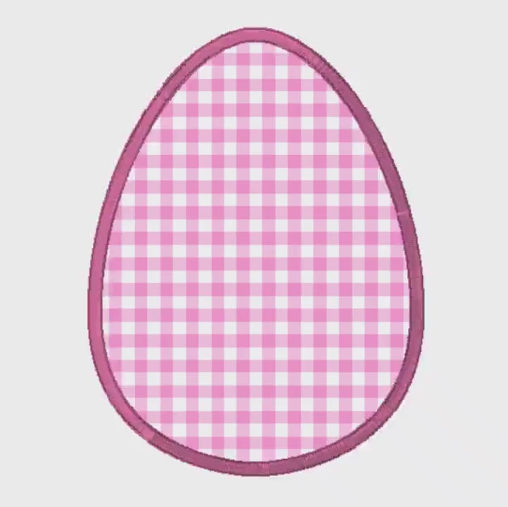 2 Sizes Easter Egg Appliqué Embroidery Design 9 Format Files Instant Download