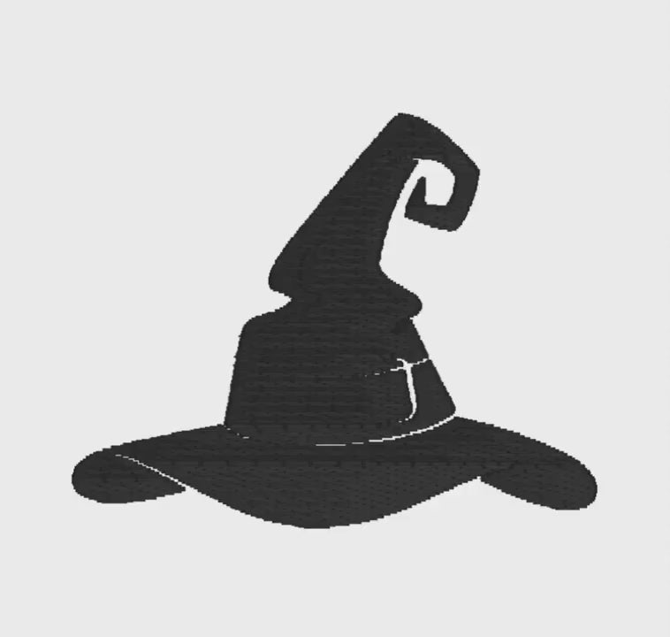 Witch's Hat Halloween Monogram or Name Topper Embroidery File Instant Download