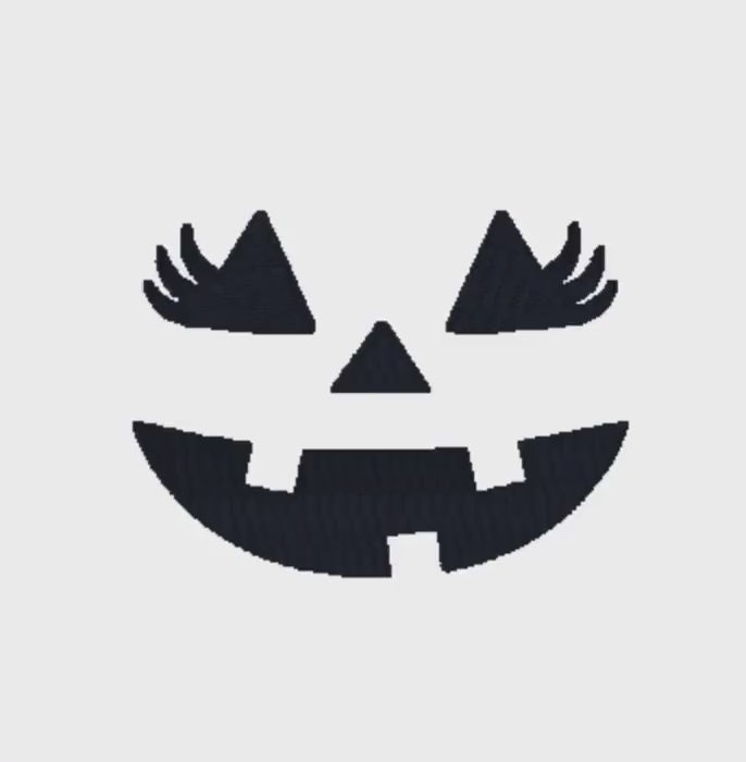 Jack-o'-Lantern Pumpkin Face Appliques: Halloween Embroidery File (4 inch, 2 Designs, 10 Formats)
