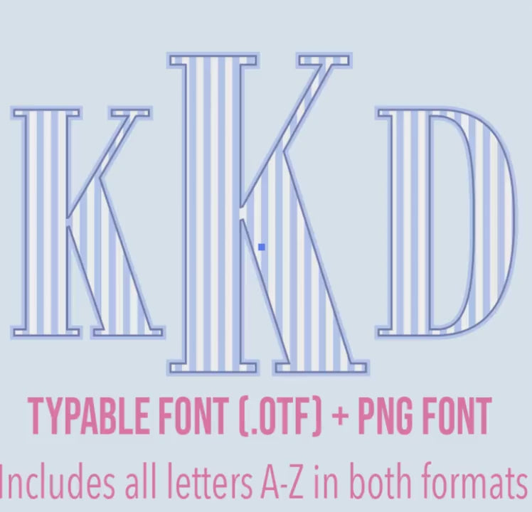 Classy Stripe Patterned Font: .otf (open type font) + all 26 letters in png format
