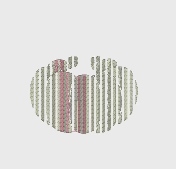 Striped Pumpkin Embroidery File: Grandmillennial Fall Stitch Design (10 Formats)