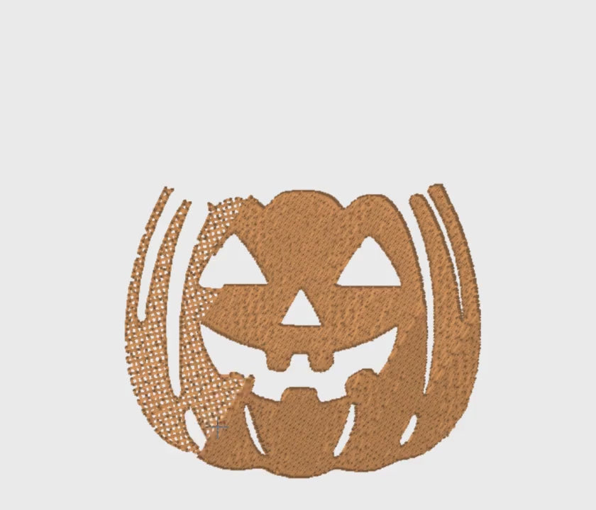 Jack-o'-Lantern Embroidery Design: Halloween Treat Bag