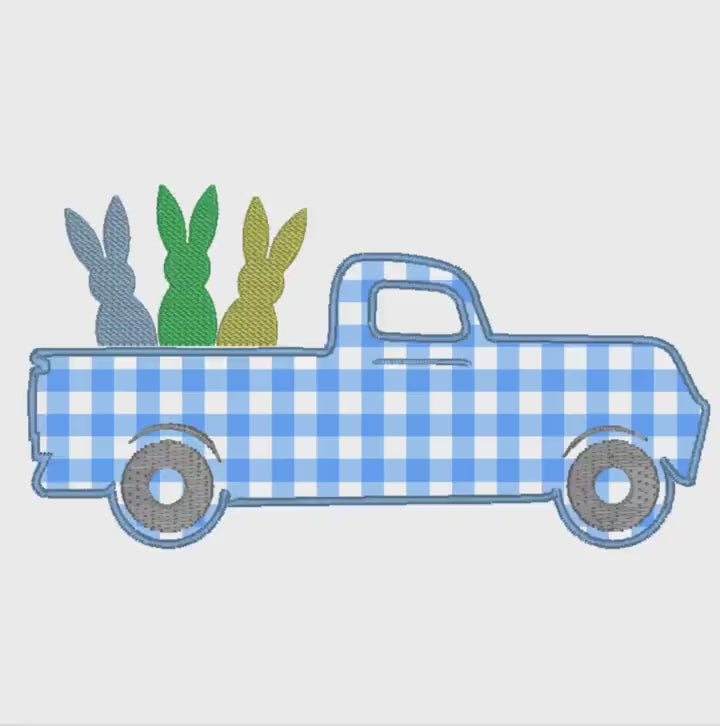 Truck Bunnies Easter Bunny Children's Appliqué Embroidery Design 9 Format Files Instant Download