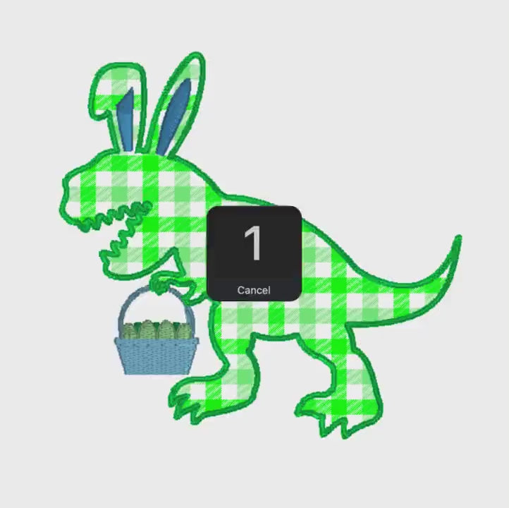 Dinosaur Easter Bunny Children's Appliqué Embroidery Design 9 Format Files Instant Download