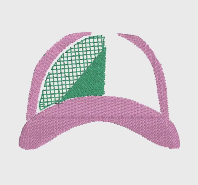 Gingham Ball Cap Embroidery Design: Preppy Monogram Topper (2 Sizes)