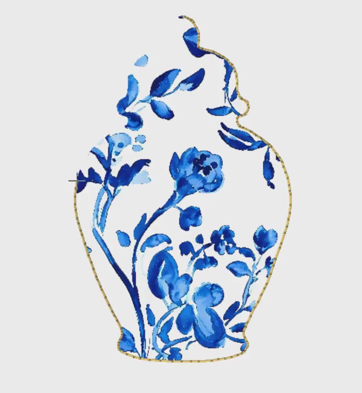 Ginger Jar Applique Embroidery Design 8 Instant Downloads