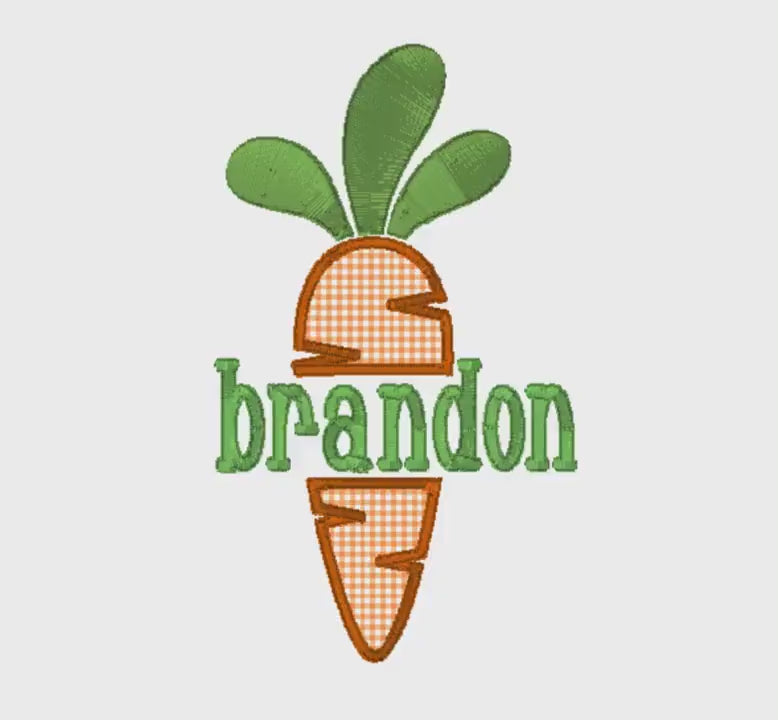 Carrot Fill & Appliqué Embroidery 3 Design Bundle: 3 Sizes (Digital Download)