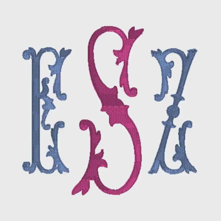 Maxwell Monogram Embroidery Font .bx + 9 Machine File Format Instant Downloads